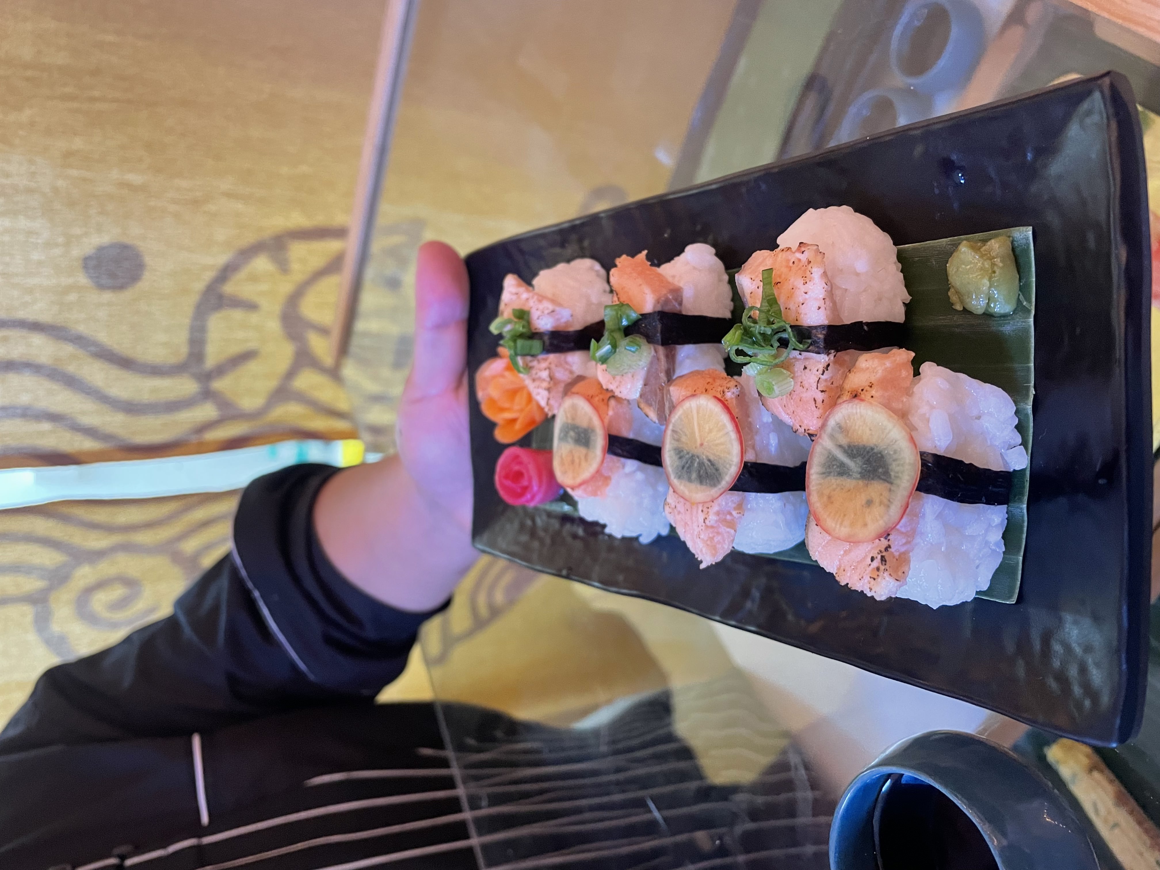 Fresh salmon sushi
